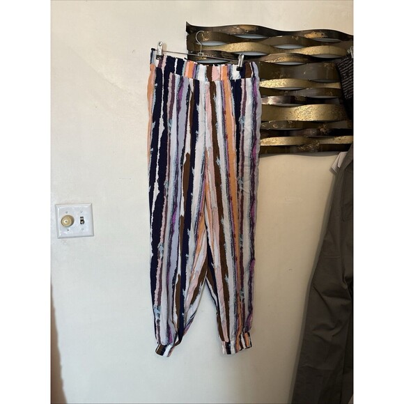 Emery Rose Boho Surf Pants Flowy 80s Style Painted Harem Pants Women’s Large - Picture 1 of 7